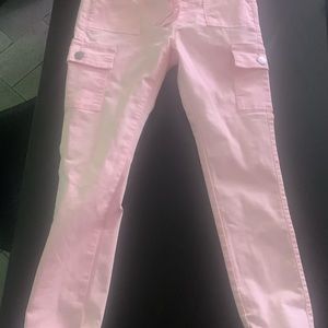 Ladies size 3/4, light pink cargo joggers
